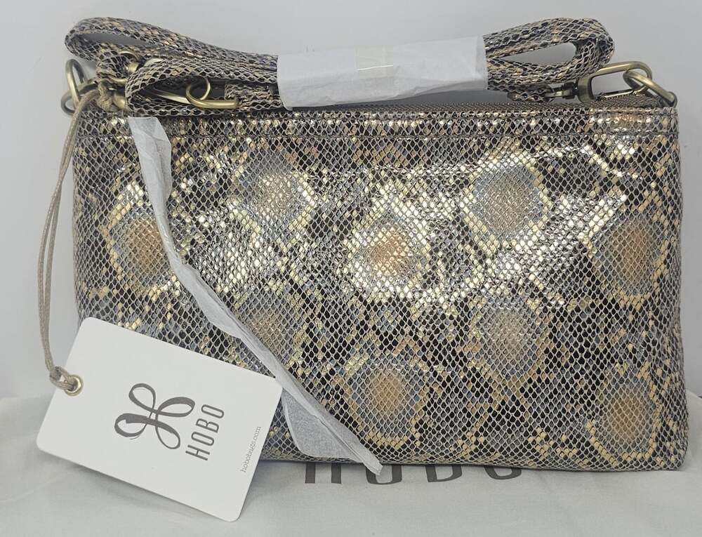 Hobo International Metal Snake Leather Darcy Convertible Crossbody Bag NWT Dust
